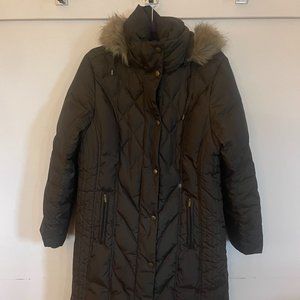 London Fog dark green down winter coat.